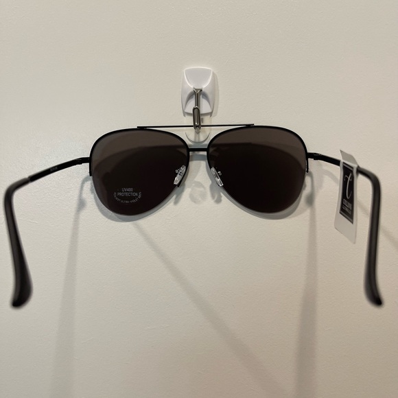 Half Rim Aviator Sunglasses Unisex Adults, Black - Picture 5 of 7